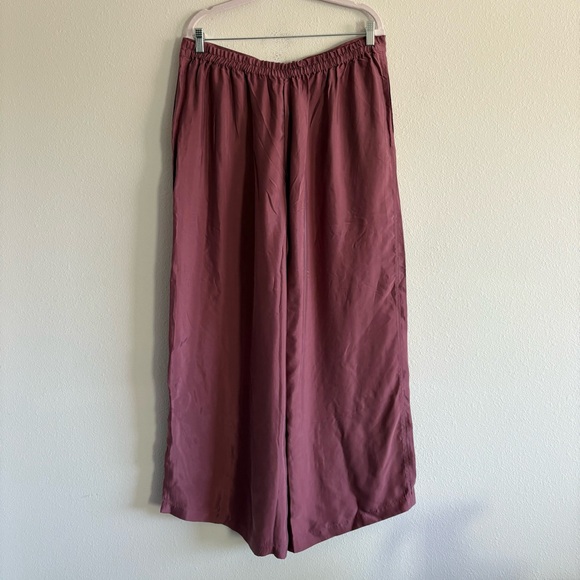 NWT Athleta Calm Cool Pant Satin Trousers Women’s XL Tawny Rose Sleep Pajamas - Picture 4 of 5